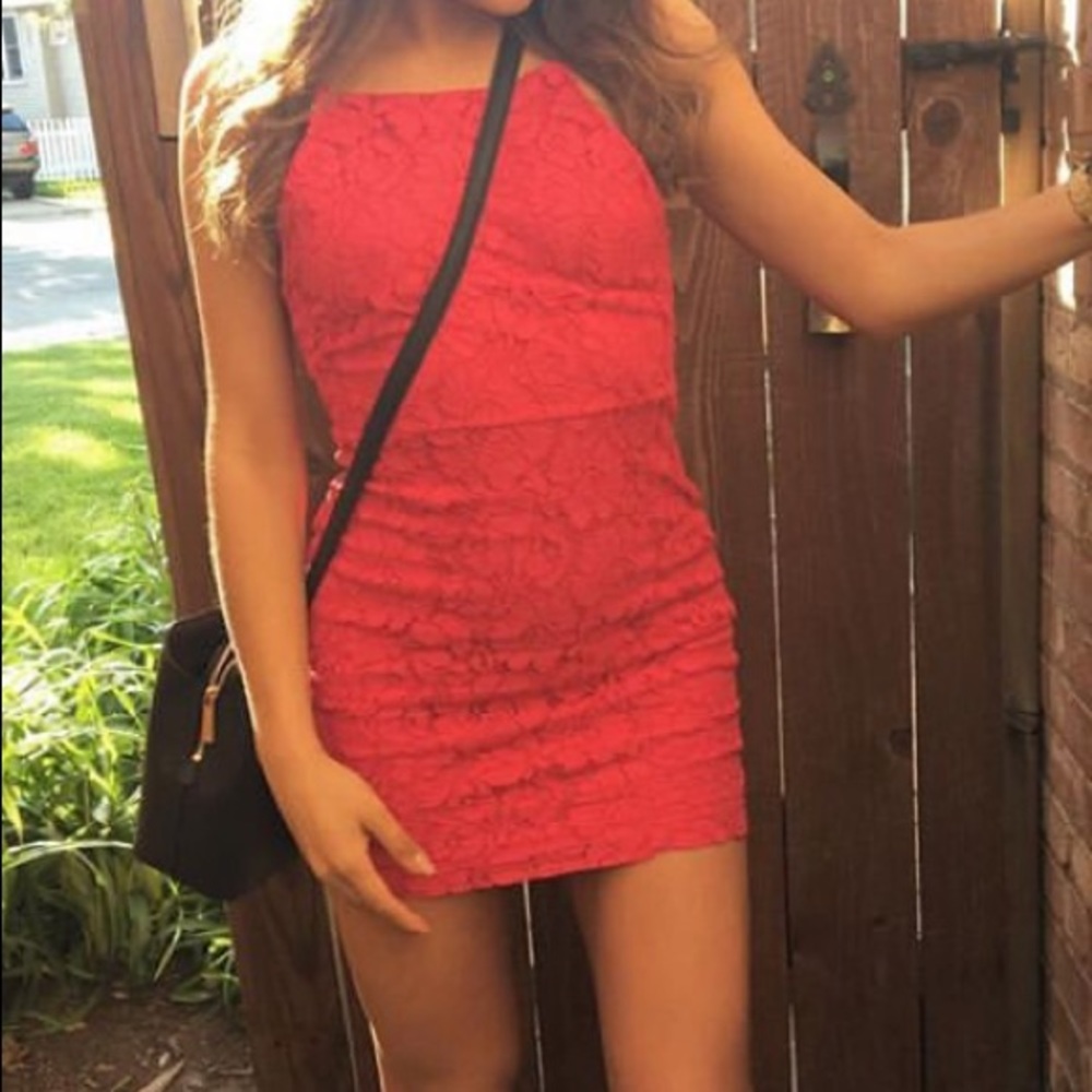 Pink lace dress